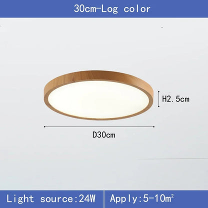 Wood Grain Walnut LED Ceiling Lamp