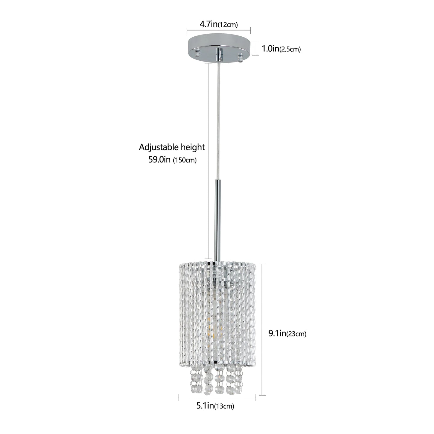 3-Pack Chrome K9 Crystal Pendant Lights – Adjustable Raindrop Chandelier Set for Kitchen Island