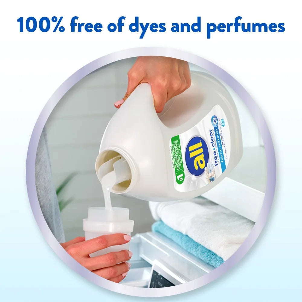 All free clear Liquid Fabric Softener for Sensitive Skin, 34 fl oz, 50 Loads