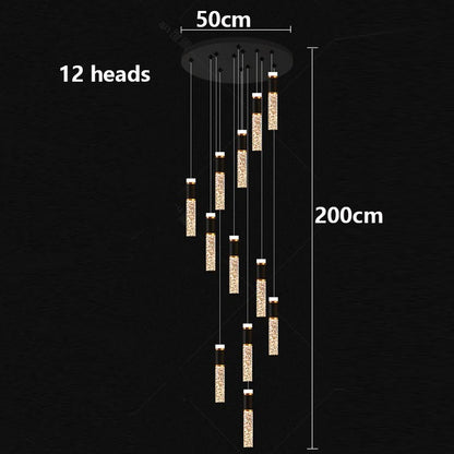 Modern home decoration crystal chandelier, stair Pendant lamp,