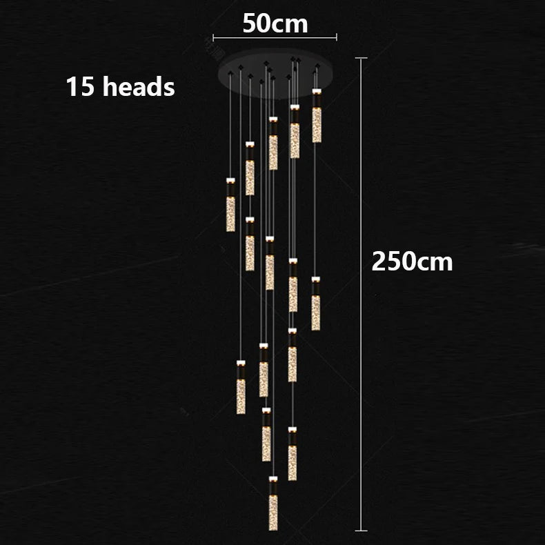 Modern home decoration crystal chandelier, stair Pendant lamp,