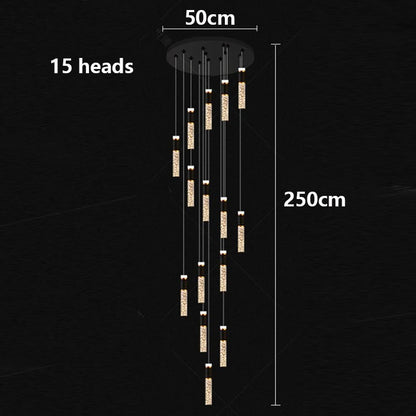 Modern home decoration crystal chandelier, stair Pendant lamp,