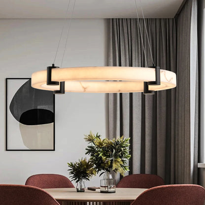 Round Hanging Chandelier with Adjustable Height,