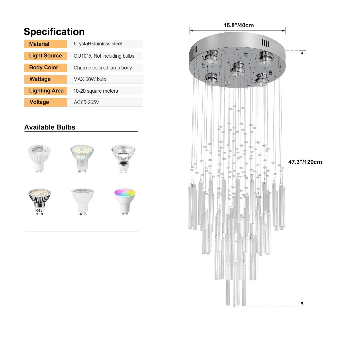 Luxury Crystal LED Pendant Light
