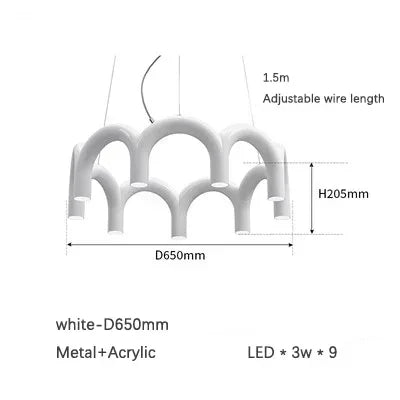 Macaron Arch LED Chandelier Pendant Light