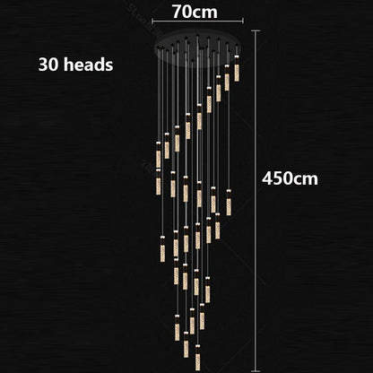 Modern home decoration crystal chandelier, stair Pendant lamp,