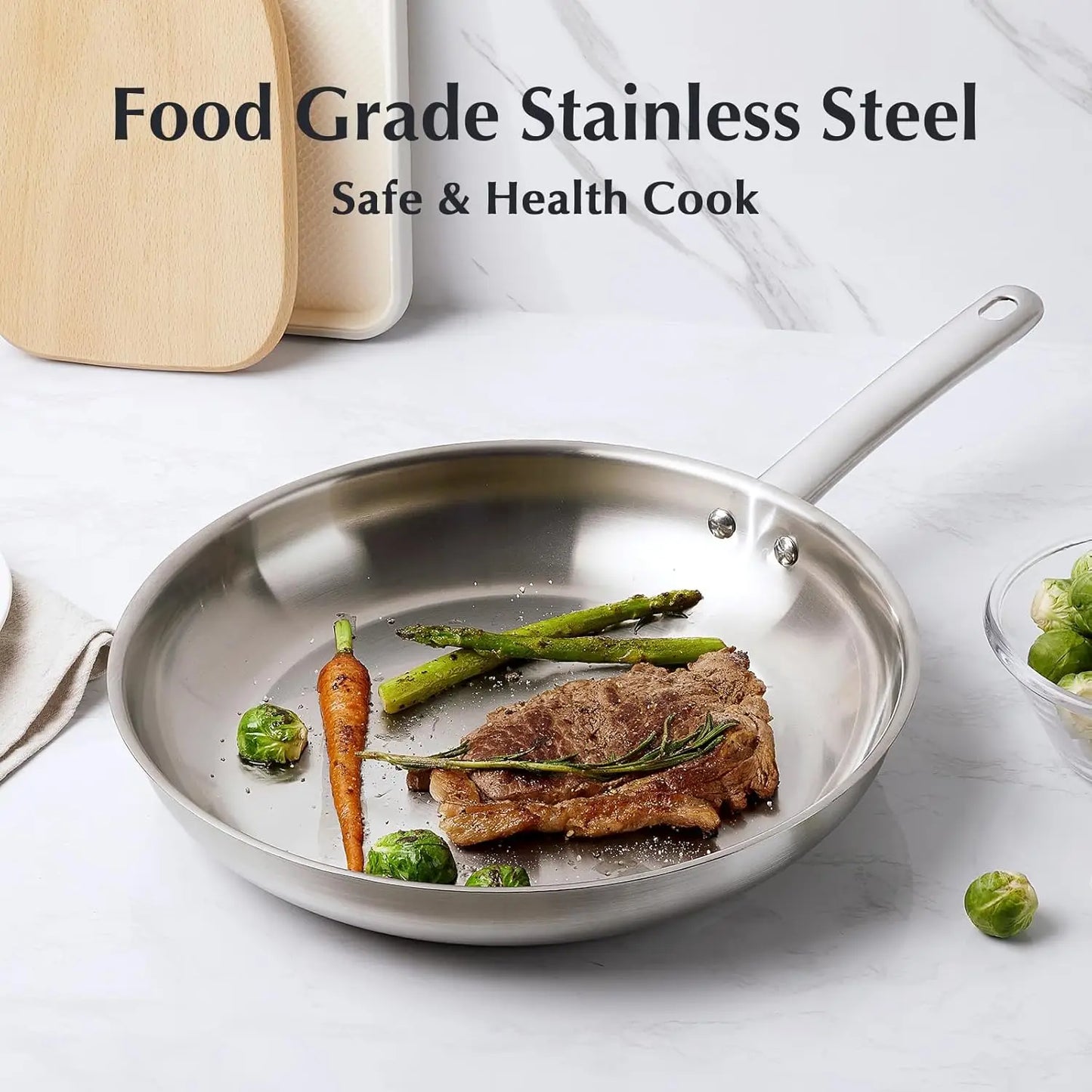 Stainless Steel Cookware Set 10pcs, All Stoves Compatible,