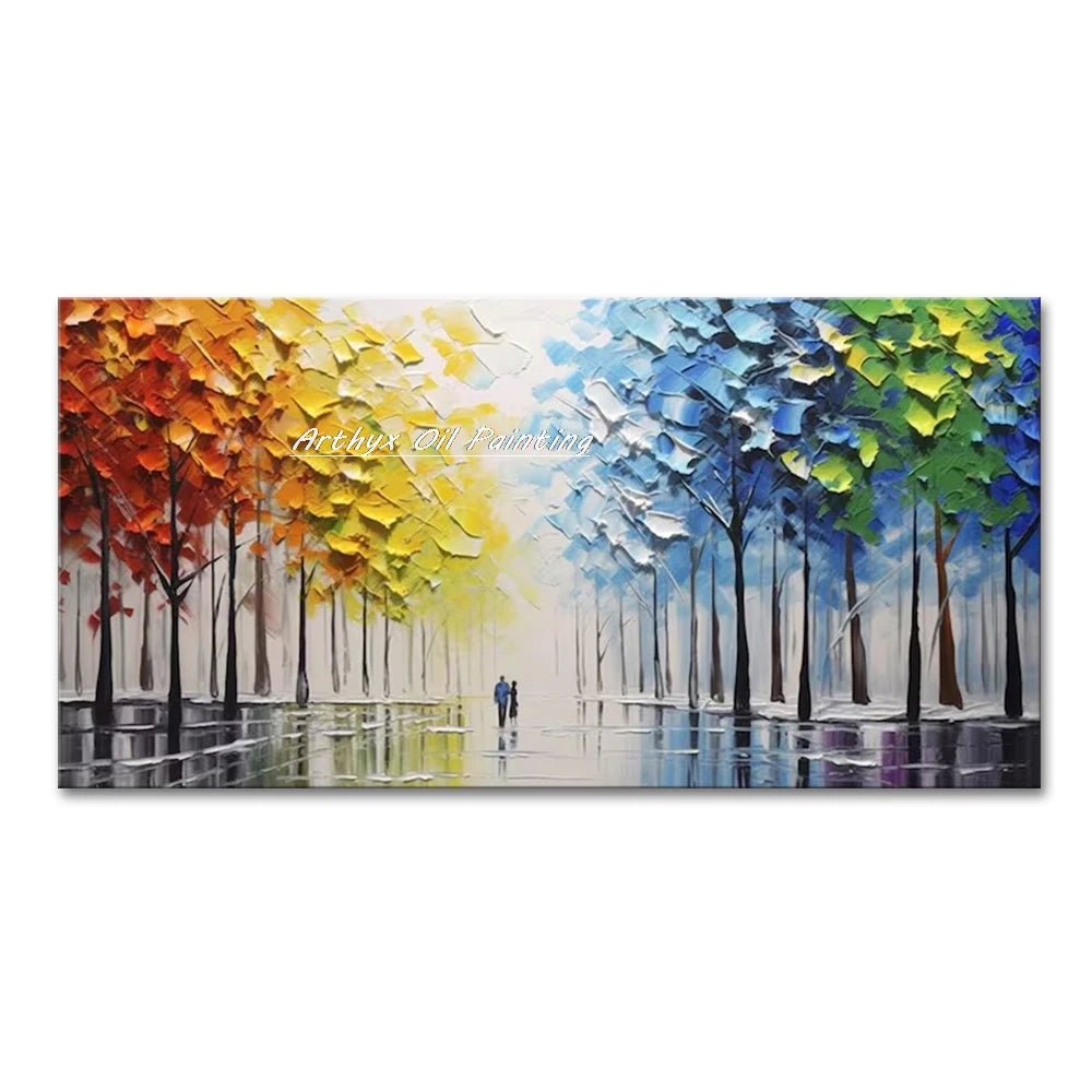 Large Abstract Tree Oil Painting on Canvas