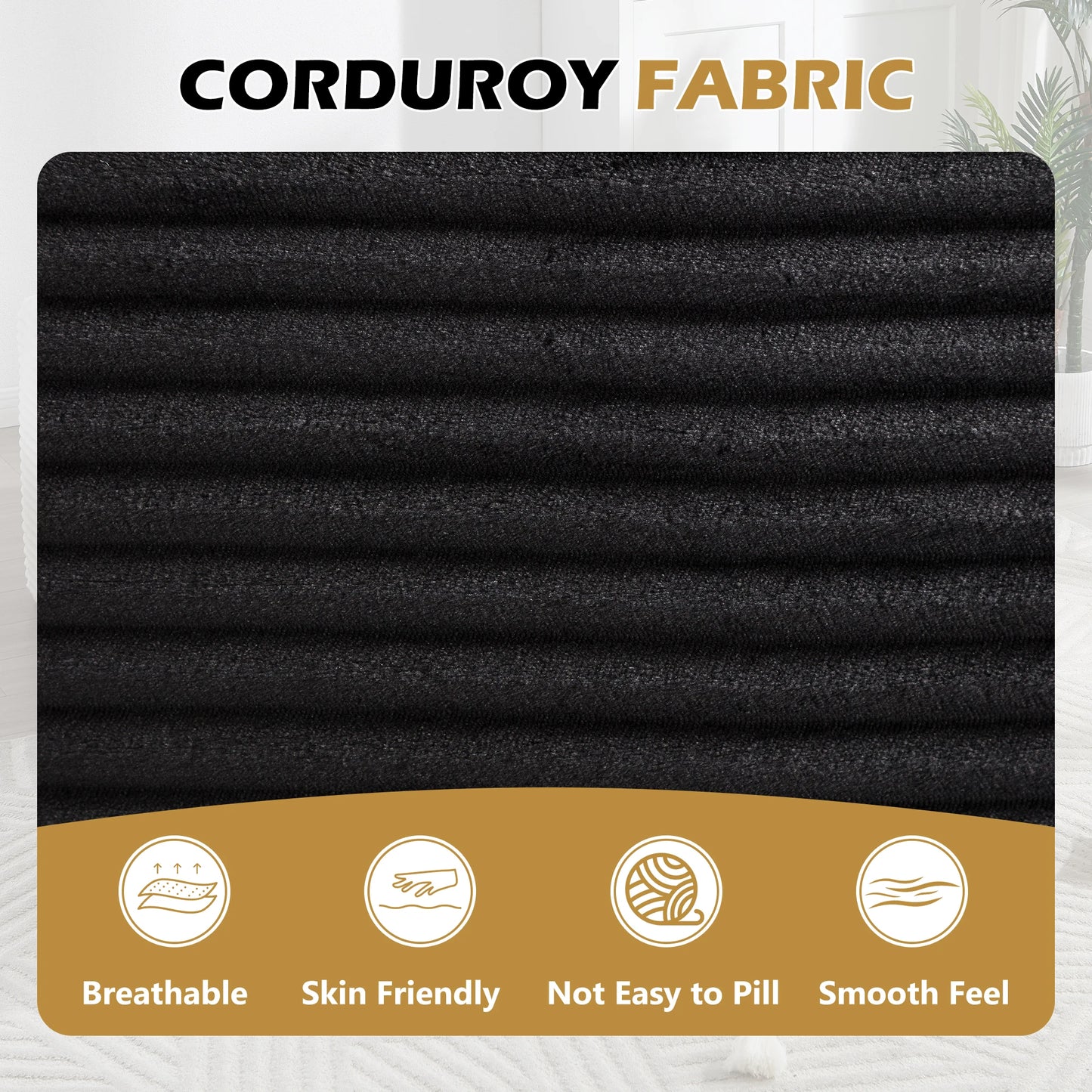 67" Corduroy Indoor Chaise Lounge Chair