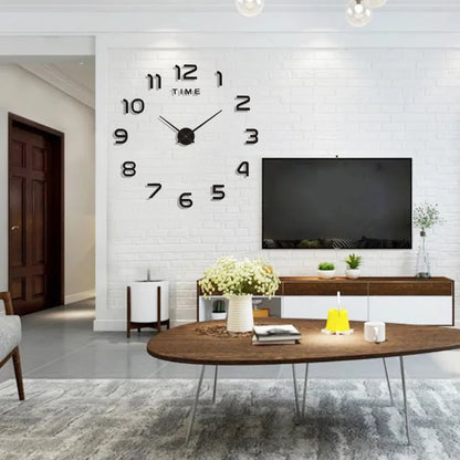 Large 3D DIY Mirror Wall Clock