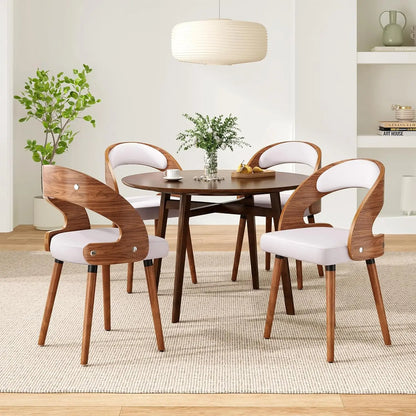 Wood Upholstered Dining Chairs (Set of 4)