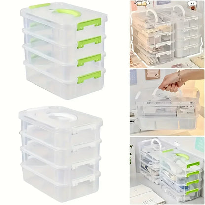 4-Tier Clear Plastic Storage Organizer Box