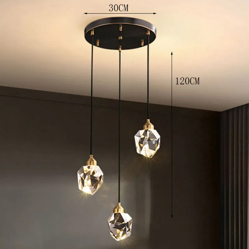 Modern Crystal Staircase LED Chandelier