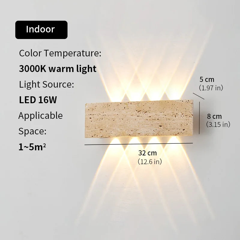 Wabi-Sabi LED Stone Wall Lamp – Waterproof Indoor & Outdoor Sconce