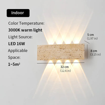Wabi-Sabi LED Stone Wall Lamp – Waterproof Indoor & Outdoor Sconce