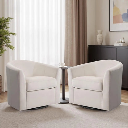 Modern Swivel Barrel Accent Chair Set of 2