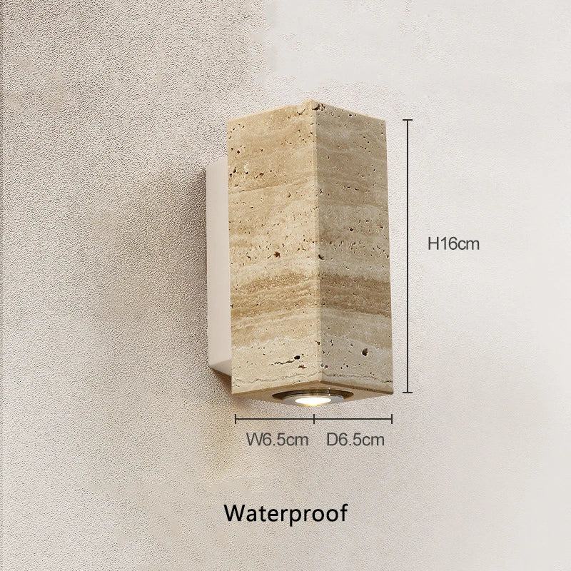 Wabi-Sabi Travertine Stone Wall Sconce
