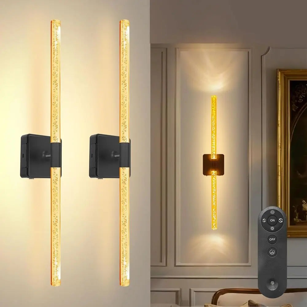 25" Crystal LED Wall Sconces Set of 2, Modern Luxury Wall Lights, Elegant Indoor Lighting Fixture