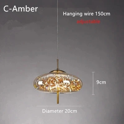 Modern Glass LED Pendant Ceiling Light