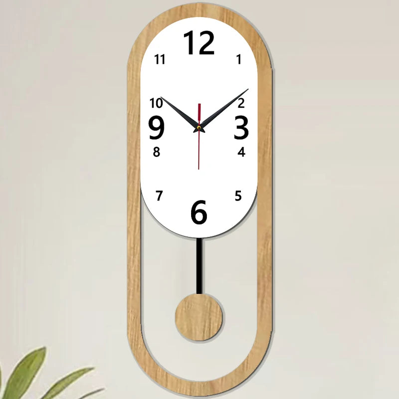Silent Elliptical Swing Wall Clock
