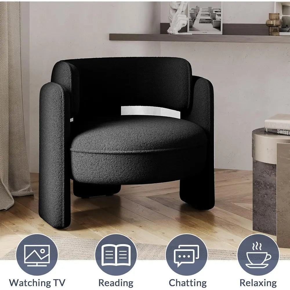 Boucle Barrel Accent Chair