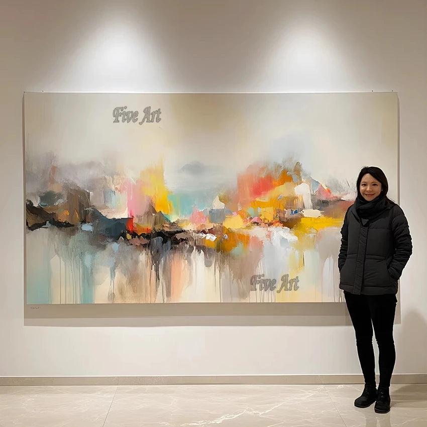 Hand-Painted Abstract Oil Canvas Art