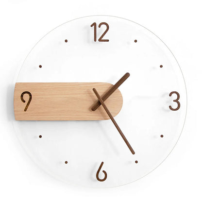 Nordic Silent Walnut Wall Clock 12"