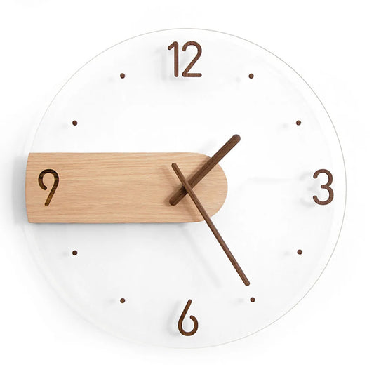 Nordic Silent Walnut Wall Clock 12"