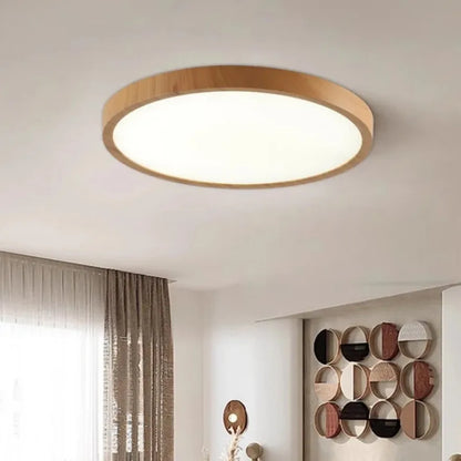 Wood Grain Walnut LED Ceiling Lamp