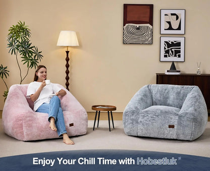 Giant Memory Foam Bean Bag Chair – Grey Two-Tone