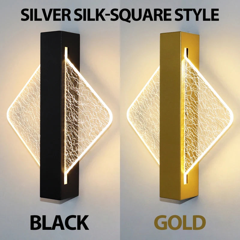 Luxury Acrylic Gold Foil LED Wall Sconce – 10W