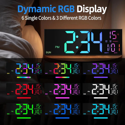 16.2" LED Digital Wall Clock with Remote