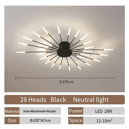Modern Fireworks LED Ceiling Light