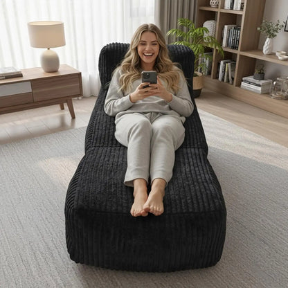 Large Memory Foam Bean Bag Chair – Black