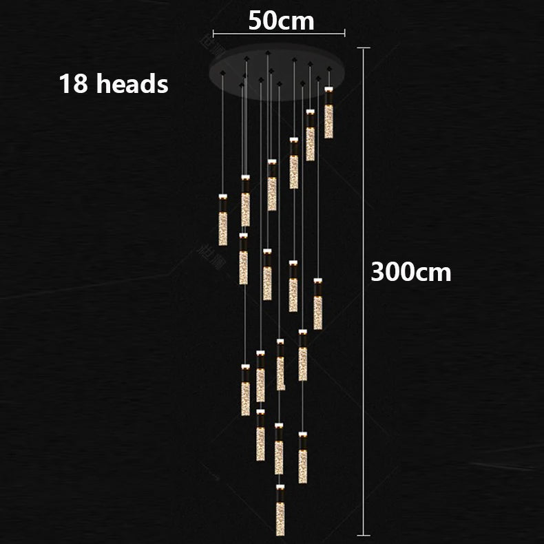 Modern home decoration crystal chandelier, stair Pendant lamp,