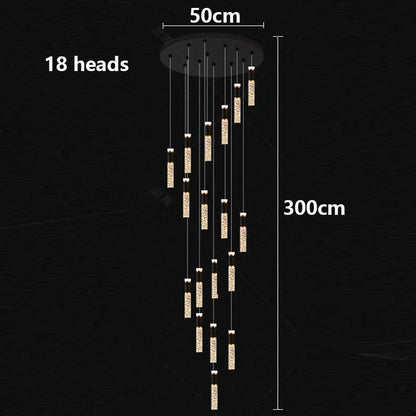 Modern home decoration crystal chandelier, stair Pendant lamp,