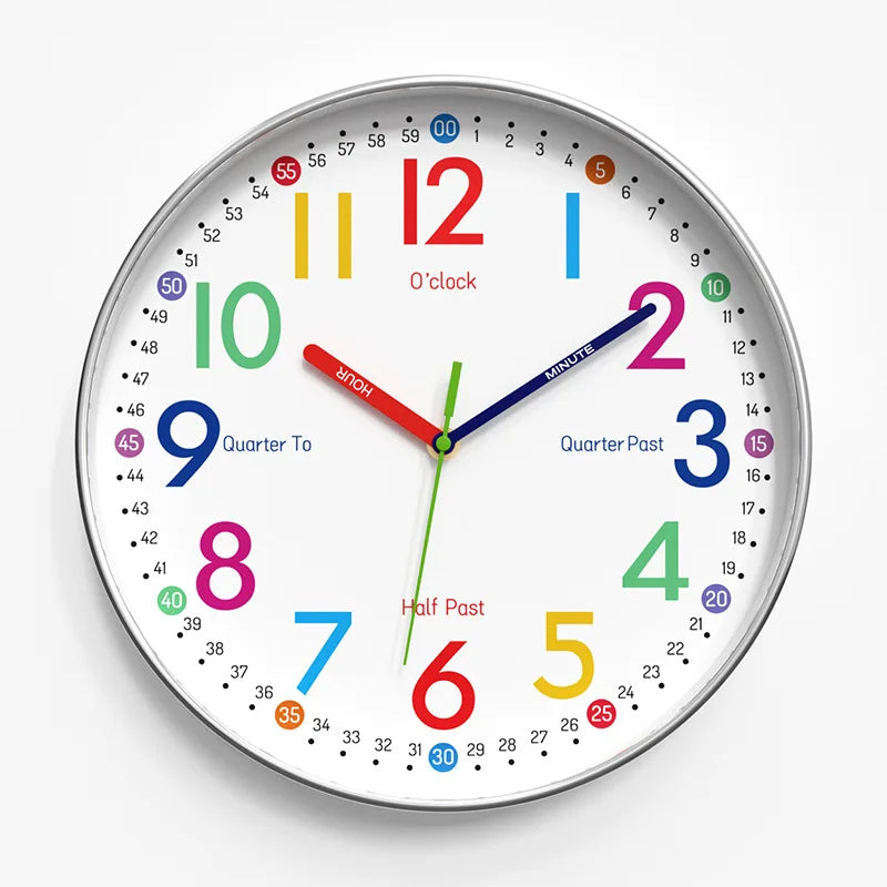 Kids Educational Wall Clock 12"