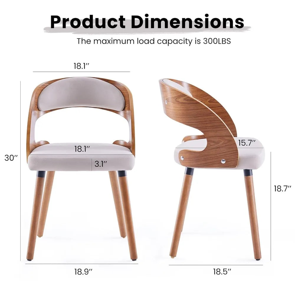 Wood Upholstered Dining Chairs (Set of 4)