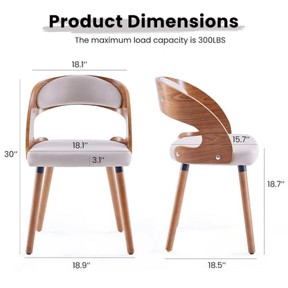 Wood Upholstered Dining Chairs (Set of 4)