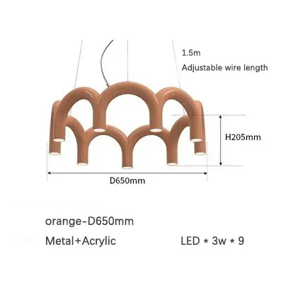 Macaron Arch LED Chandelier Pendant Light