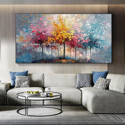 Large Abstract Tree Oil Painting on Canvas