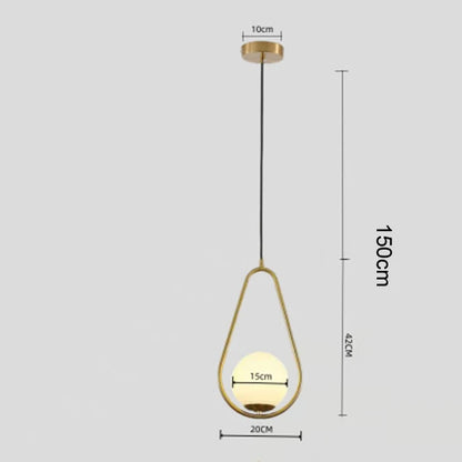 Nordic Glass Ball Pendant Light – Brass Black Hanging Lamp