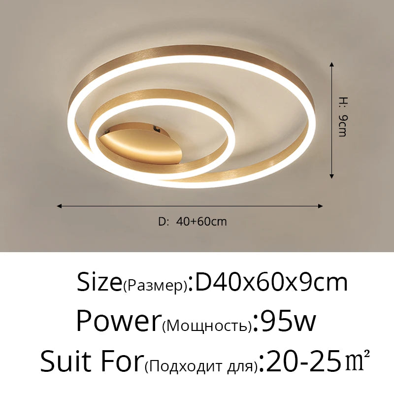 Modern Gold LED Circle Chandelier