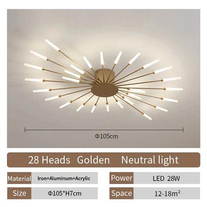 Modern Fireworks LED Ceiling Light