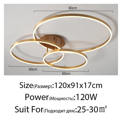 Modern Gold LED Circle Chandelier