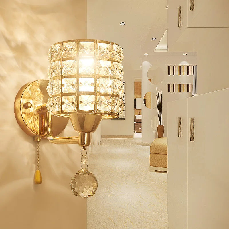 Decorative Crystal Wall Lamps Simple Cyrstal Wall Lights for Bedroom Bedside Living Room Gold/Silver Crystal Wall Lighting