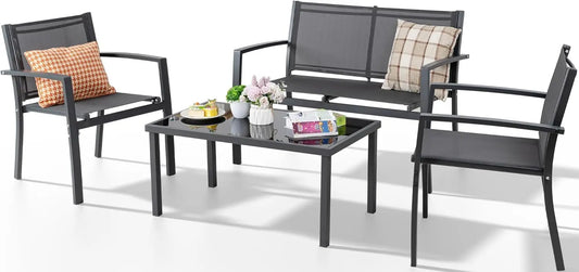 4-Piece Gray Outdoor Patio Set
