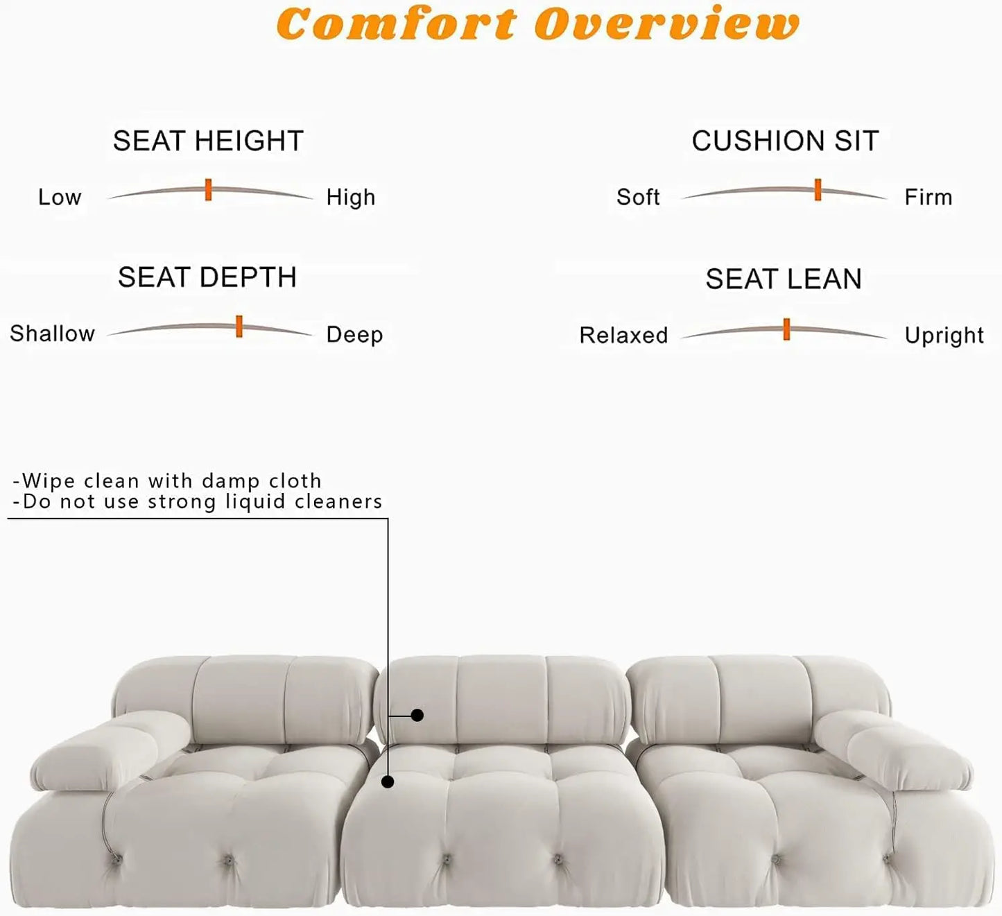Modern Velvet Sectional Sofa-104/Inch
