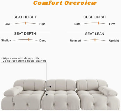 Modern Velvet Sectional Sofa-104/Inch