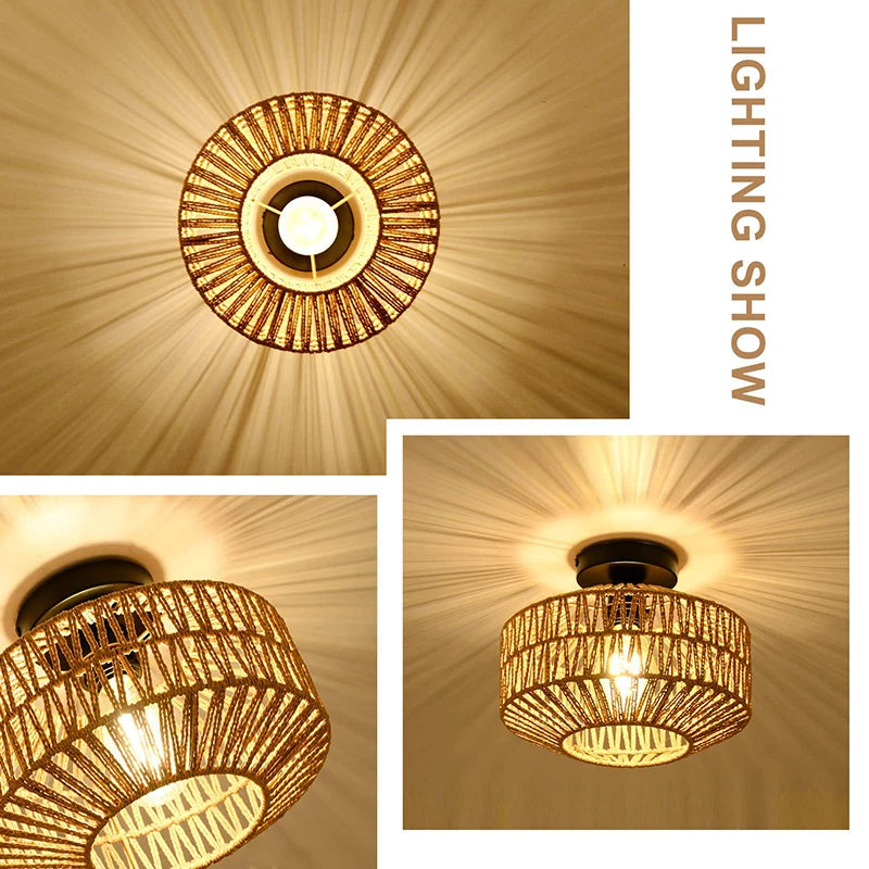 Handwoven Rattan Ceiling Chandelier